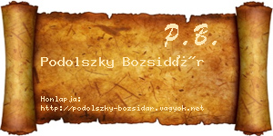 Podolszky Bozsidár névjegykártya
